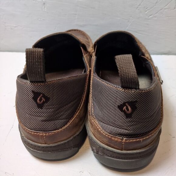 Olukai US Men 10 EU 43Waterproof Leather Deep Brown Slip on Shoes - Picture 5 of 9